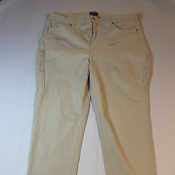 Curves 360 By NYDJ Jeans Womens 16 Short Cream Denim Cropped Ankle Casual - Picture 1 of 4